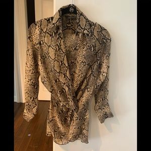 Zara animal print wrap dress de